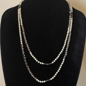 LOFT Pearl and Topaz Crystal Necklace